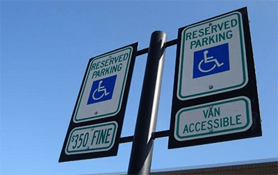 Handicap Parking Signs with Reserved Parking and Symbol of Access